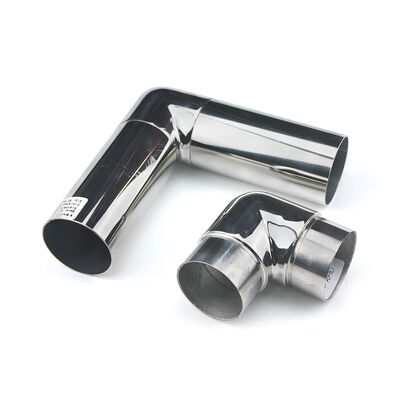 jakość  Mirror Polished Stainless Steel 90 Degree Handrail Elbow Connector for Round Tubes fabryka