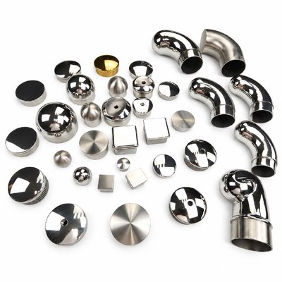 jakość  SUS 201 304 316 Stainless Steel Round and Square Tube End Caps for Handrails fabryka