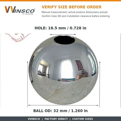 jakość  Polished Stainless Steel Double-Hole Decorative Ball with Customizable Hole Diameter in 201/304/316 Grades fabryka