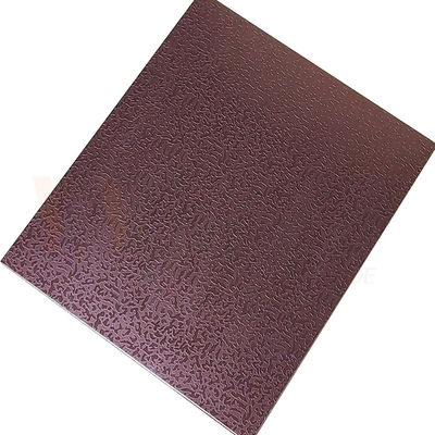 1500 mm x 300 mm Dekoracyjna blacha ze stali nierdzewnej Rose Red Stone Pattern Wytrawiony Wykończony