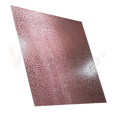 1500 mm x 300 mm Dekoracyjna blacha ze stali nierdzewnej Rose Red Stone Pattern Wytrawiony Wykończony