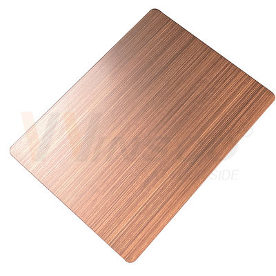 1500 mm x 3000 mm Dekoracyjna blacha ze stali nierdzewnej Ręcznie czerniona szczotkowana czerwona brąz