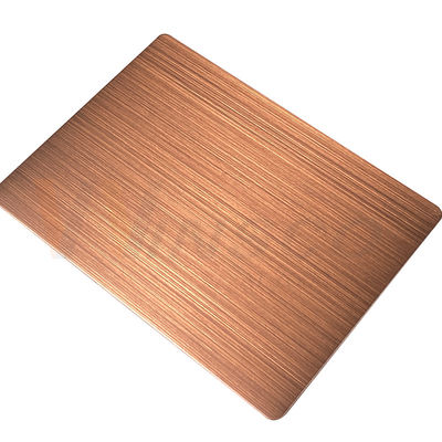 1500 mm x 3000 mm Dekoracyjna blacha ze stali nierdzewnej Ręcznie czerniona szczotkowana czerwona brąz