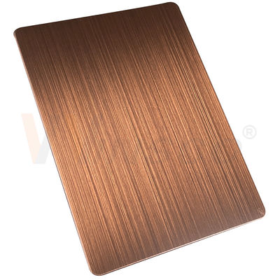 1500 mm x 3000 mm Dekoracyjna blacha ze stali nierdzewnej Ręcznie czerniona szczotkowana czerwona brąz