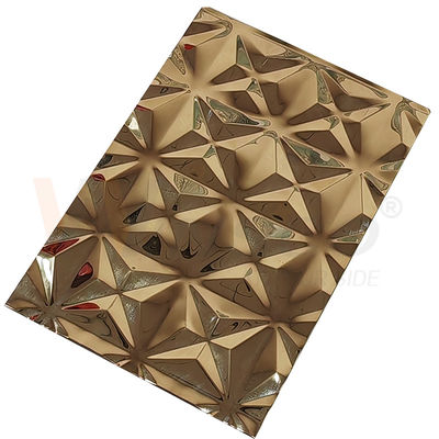 Ozdobne 5x10 Titanium Gold Mirror Wytłoczona wykończona blacha ze stali nierdzewnej