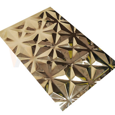 Ozdobne 5x10 Titanium Gold Mirror Wytłoczona wykończona blacha ze stali nierdzewnej