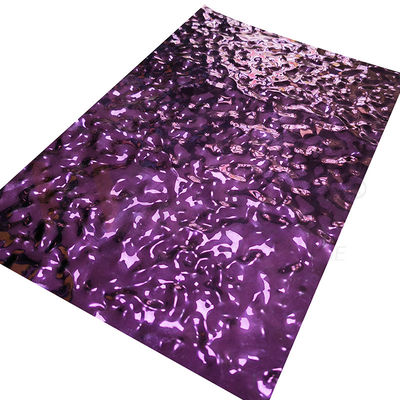 Fioletowy kolor Tłoczona blacha ze stali nierdzewnej Małe rozmiary Water Ripple Anti Skid Road Plates