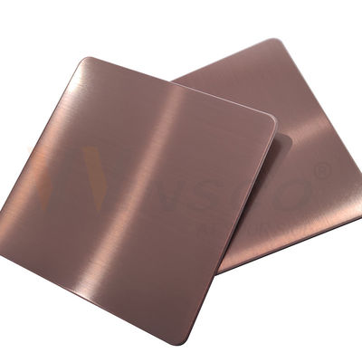 Blacha ze stali nierdzewnej 1000x2000mm Linia włosów Różowe złoto DIN 201 304 316