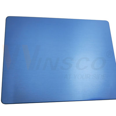 SS 201 Cold Rolled Hairline Płytka niestopowa metalowa 4' x 8' Blue Satin SS No.4 Sheet