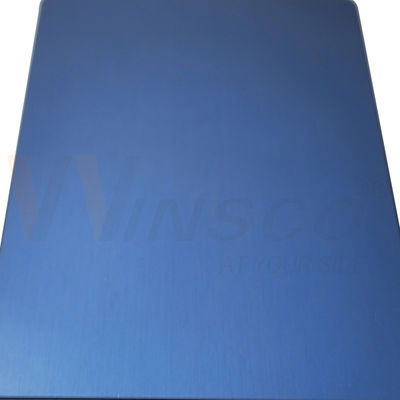 Szczotkowany szafir Błękitny kolor Stal nierdzewna Matte Sheet 1250mmx2500mm SS 304 Satin Mill Edge Plate