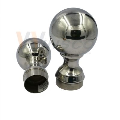 Stopień 304 316 Wyposażenie schodowe z niestopowego nierdzewia 80 mm Dia Stainless Steel Dekoracyjny balon balonu dla 50,8 mm 2 cali okrągłe rurki